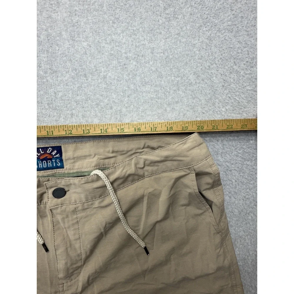 Faherty All Day Shorts Mens 40 Beige Chino 8 Inseam Drawstring Stretch Casual